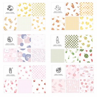 Set mix giấy nền trang trí nhiều màu cho bullet journal A02