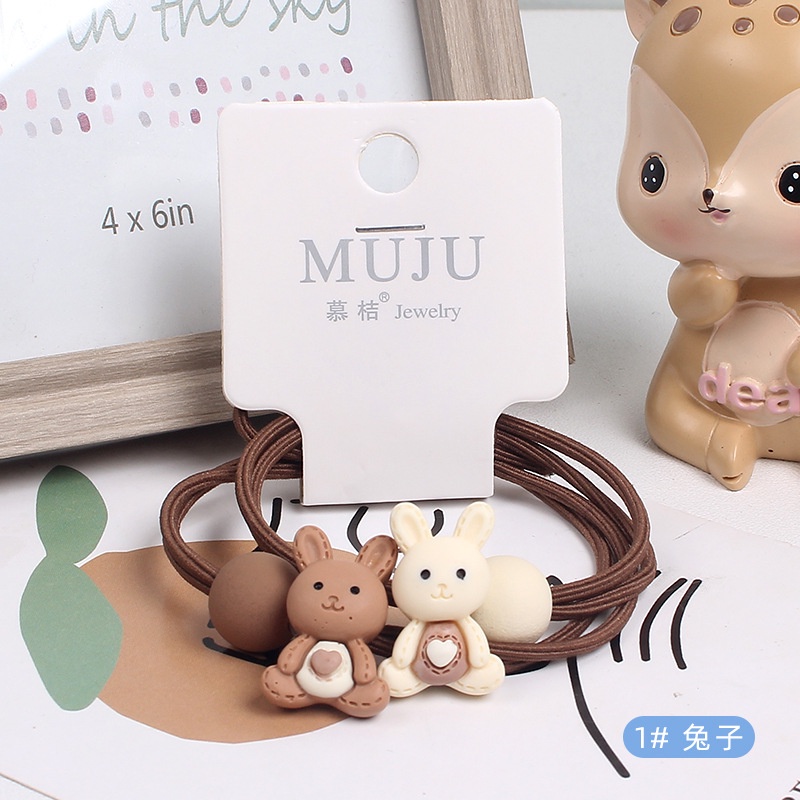 Set 2 Dây Buộc Tóc Co Giãn Đơn Giản Thời Trang Hàn Quốc Cho Nữ