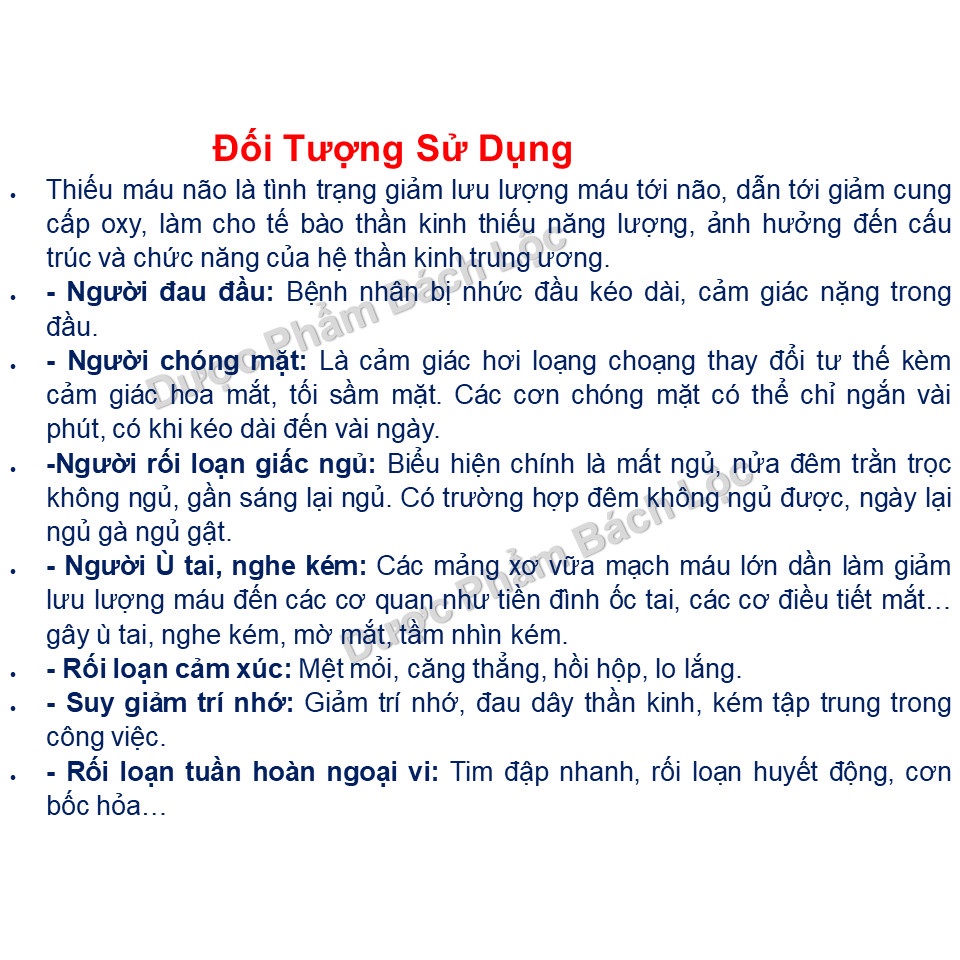Viên Bổ Não Thông Mạch Ginkgo Biloba Cere Brain Max. Dùng cho người bị thiểu năng tuần hoàn não, thiếu máu gây đau đầu,