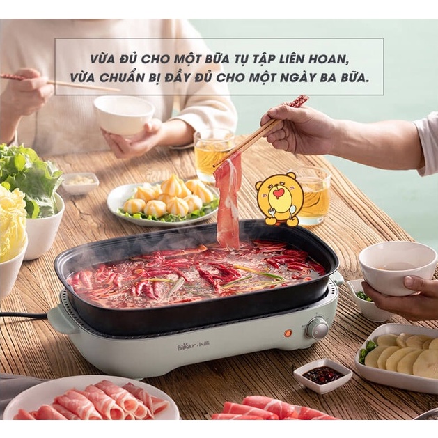 Nồi Lẩu Nướng Điện Đa Năng Bear 5.. Nồi Nấu Lẩu Đa Năng Bear_SUBE004_Bảo Hành 1 Năm