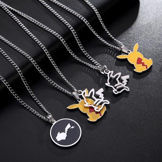 Dây Chuyền Thép Titan Mặt Pikachu Phong Cách Hip Hop Hàn Quốc Đơn Giản Thời Trang Cho Nam