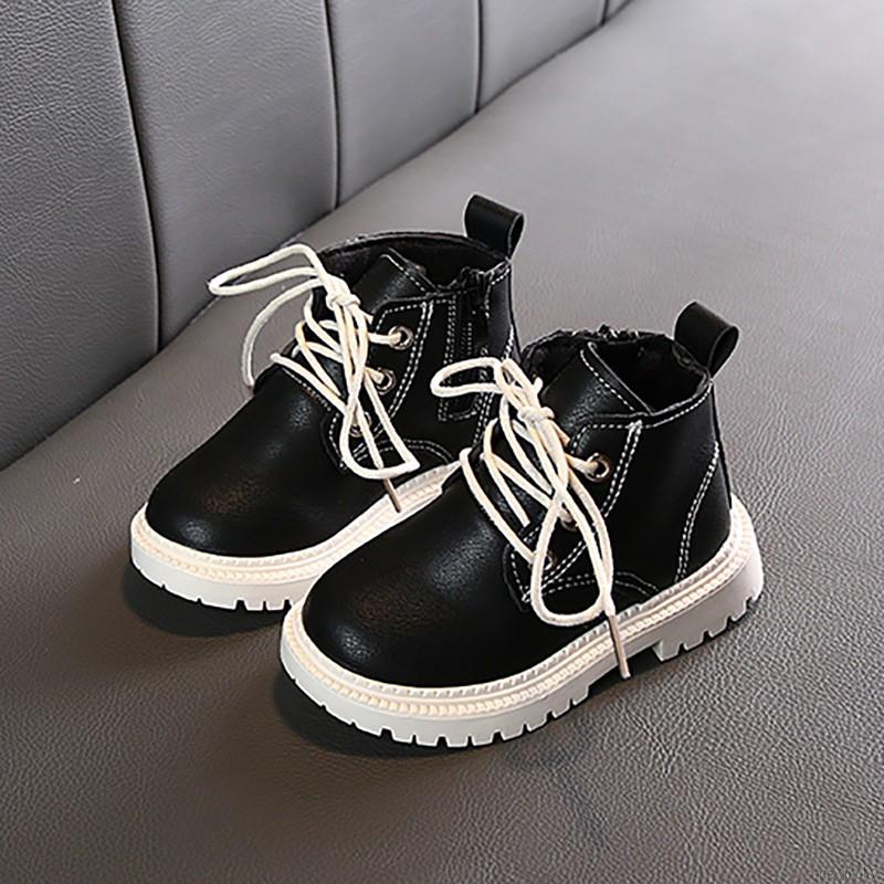 Giày bốt làm từ da phong cách Hàn Quốc dành cho bé