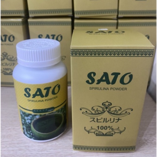 Tảo Bột SaTo Nhật - Tảo Cấy Nano Trắng Da Đẹp Da Mờ Thâm Nám hộp 100g Chính Hãng