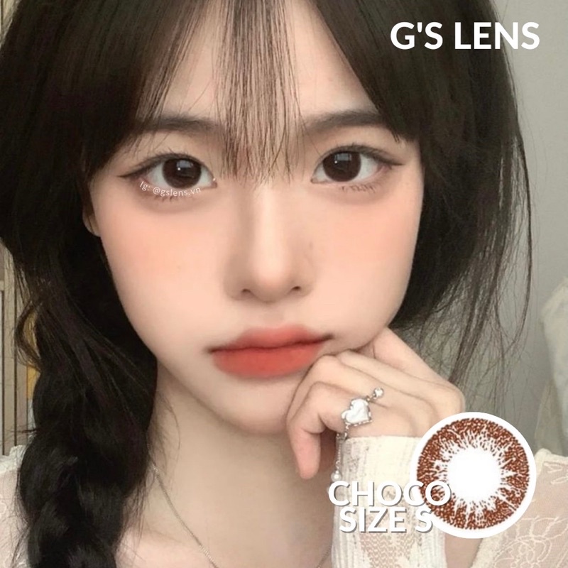 Lens Mắt Kính Áp Tròng Nâu Choco Giãn Nhẹ Size S 14.2mm Có 0 Đến 6 Độ Cận Có Bán Lệch Độ