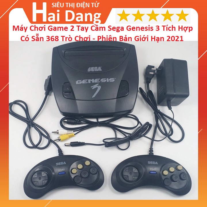 Máy Chơi Game 2 Tay Cầm Sega Genesis 3 Tích Hợp Sẵn 368 Trò Chơi - Phiên Bản Giới Hạn 2021