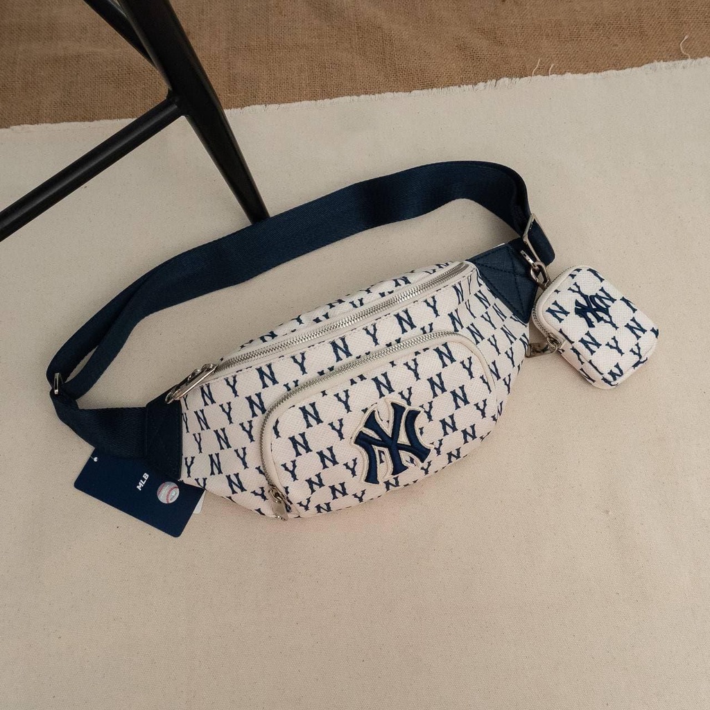 ✅  TÚI BAO TỬ MLB MONOGRAM HIP SACK NEW YORK YANKEES WHITE  BÁN CHẠY SỐ 1 | CÓ SẴN