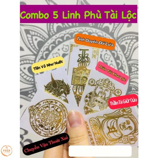 COMBO 5 Miếng dán điện thoại tài lộc lung linh phù hợp mang tới May Mắn Phong Thủy