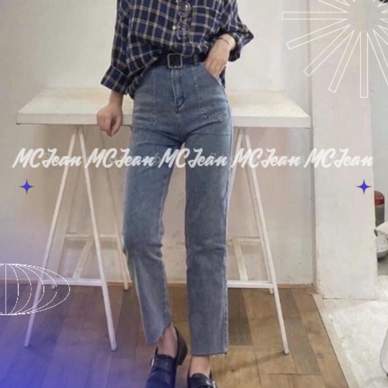 Quần bò jeans nữ cạp cao túi nhọn nhạt hot 2022 | BigBuy360 - bigbuy360.vn