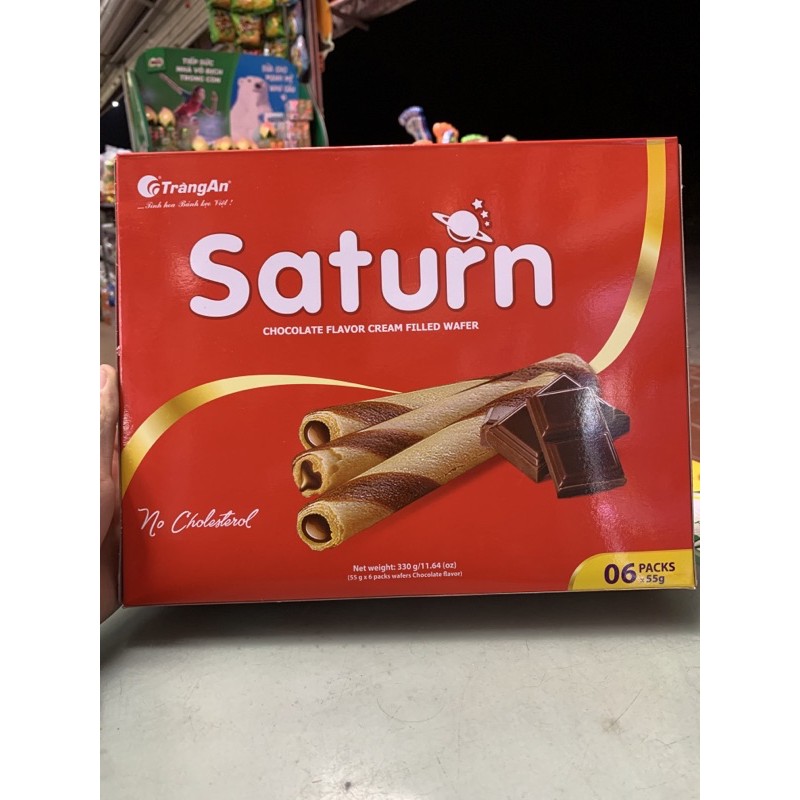 Bánh kẹo Quế hỗn hợp Chocolate Saturn tràng An hộp vuông 330g ( Có Túi Xách )