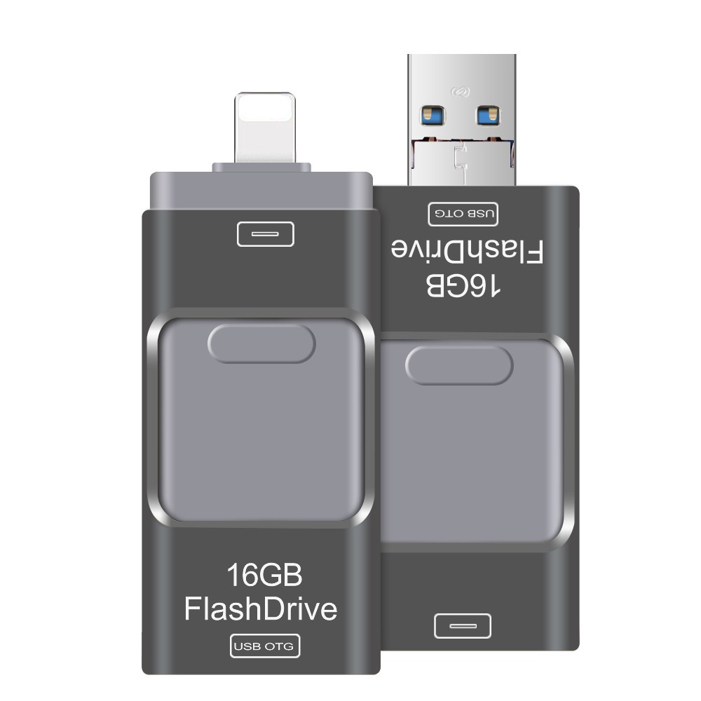 Ổ đĩa lưu trữ liệu OTG 3 trong 1 cho iPhone Android PC USB 256GB