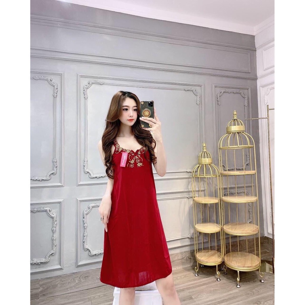 Đầm ngủ thun lạnh phối ren size 40-75kg | BigBuy360 - bigbuy360.vn