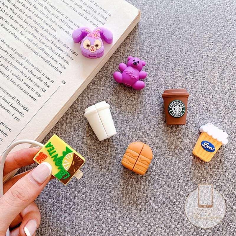 Phụ kiện bảo vệ đầu dây cáp hình dáng tùy chọn dễ thương