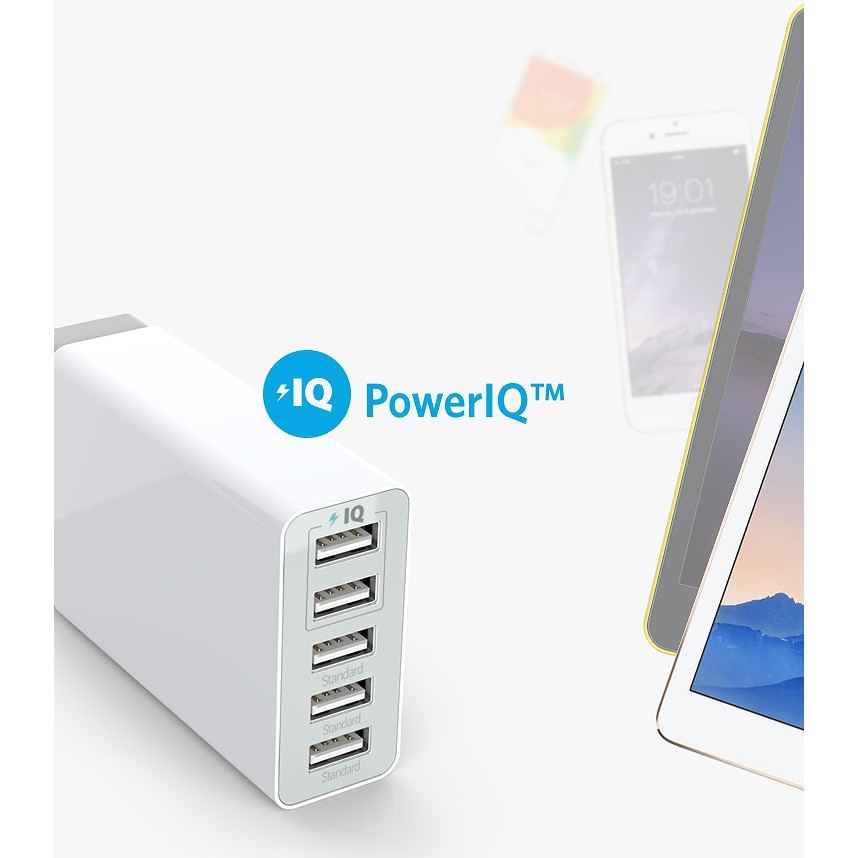[Quick charge] Sạc nhanh Anker chính hãng 5 cổng PowerPort5 Lite 25W