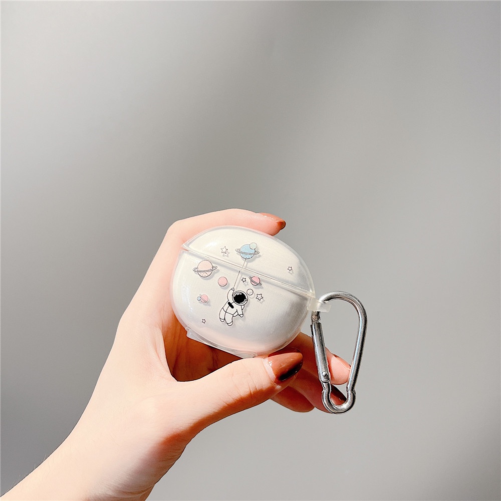 Vỏ Bảo Vệ Hộp Sạc Tai Nghe Edifier X2 Mềm Trong Suốt Hình Phi Hành Gia Mặt Cười