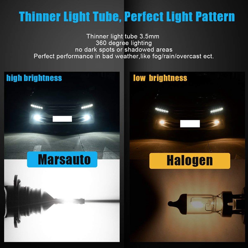 Bộ 2 bóng đèn sương mù H8 H11 H16 6500k chuyên dụng cho ô tô