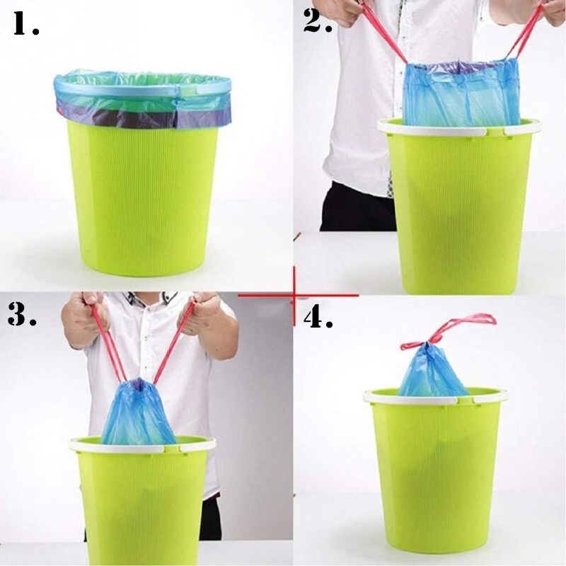 TÚI ĐỰNG RÁC CÓ DÂY RÚT THÔNG MINH TIỆN LỢI VÀ SẠCH SẼ ( Cuộn 15 Túi )