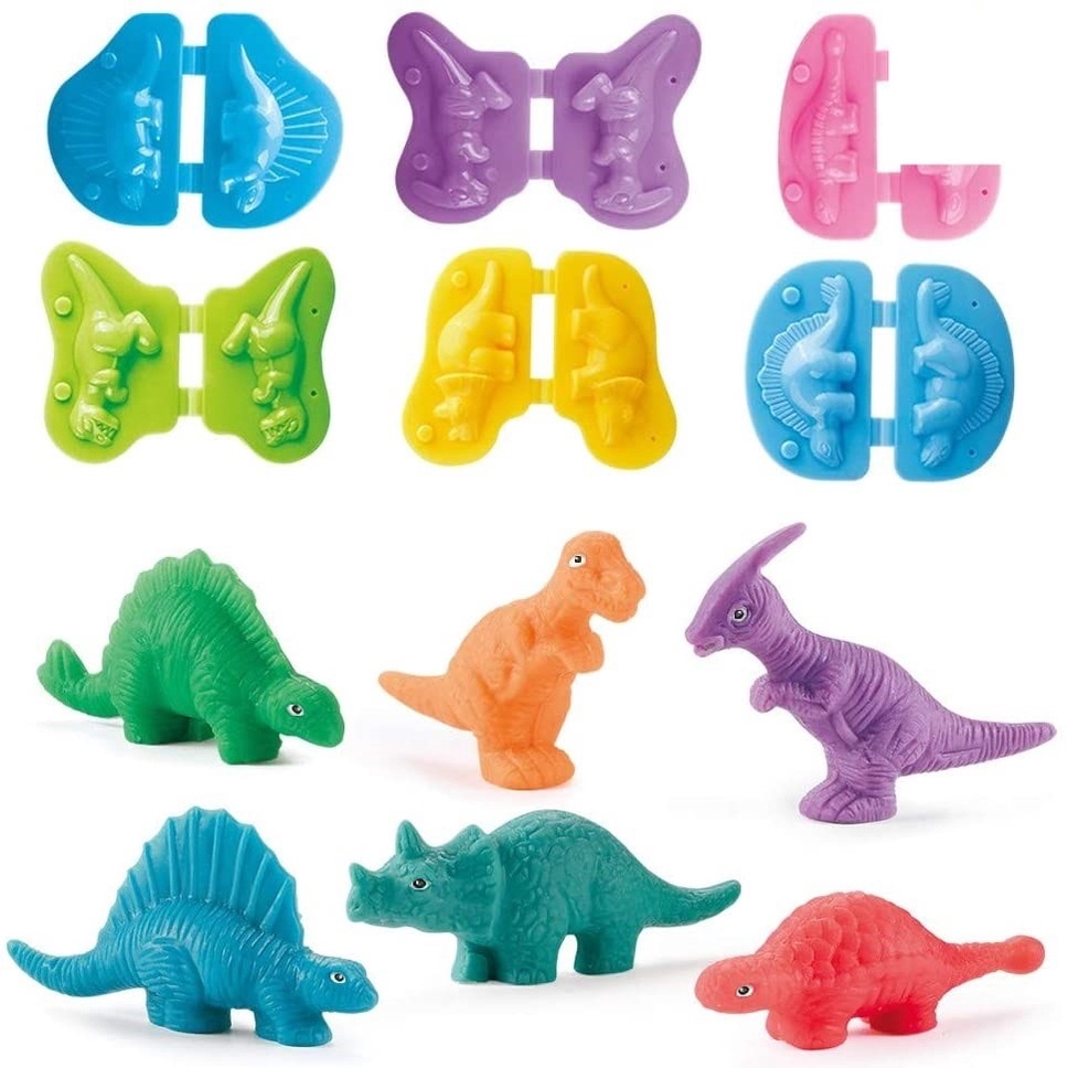 Đồ chơi Đất Nặn Khủng Long Tặng Kèm Khuôn, Chất liệu an toàn cho bé thỏa sức sáng tạo - Loki Kids