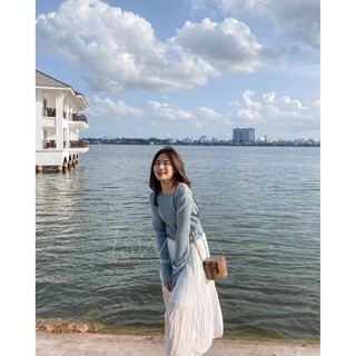 Áo croptop dài tay len tơ mỏng