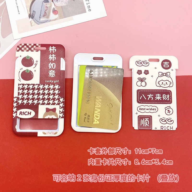 Dây Đeo Thẻ Học Sinh/Thẻ Tên Bằng Acrylic Họa Tiết Hoạt Hình Phối Màu Dễ Thương