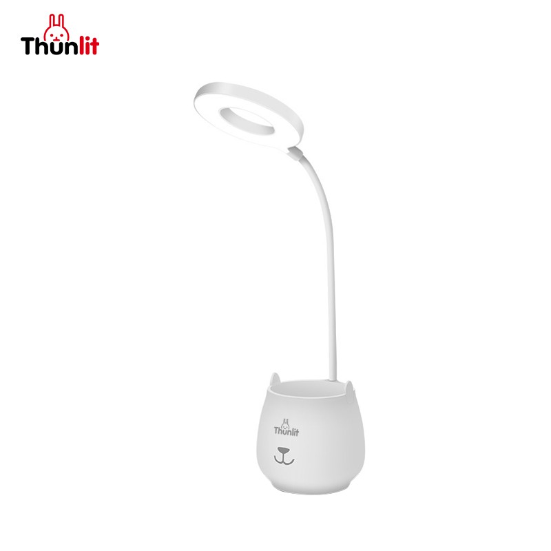 Đèn học Thunlit có giá đựng bút có thể sạc lại bằng USB 1250mah với 3 nấc độ nhiệt độ màu dành cho trẻ em