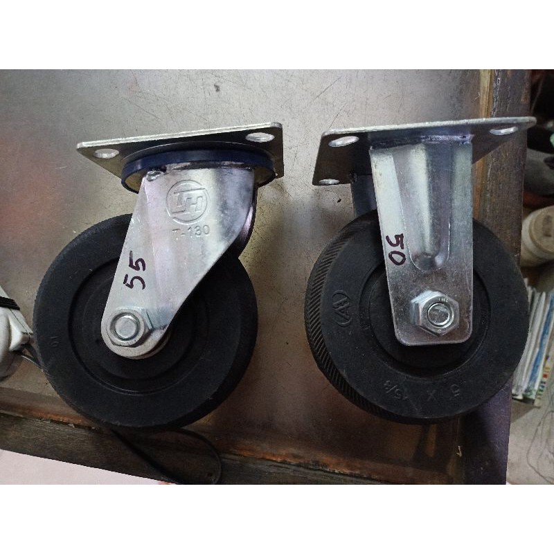BÁNH XE ĐẨY SAN HÔ 125MM CÓ VÒNG BI BẠC ĐẠN - CÓ CHÂN ĐẾ