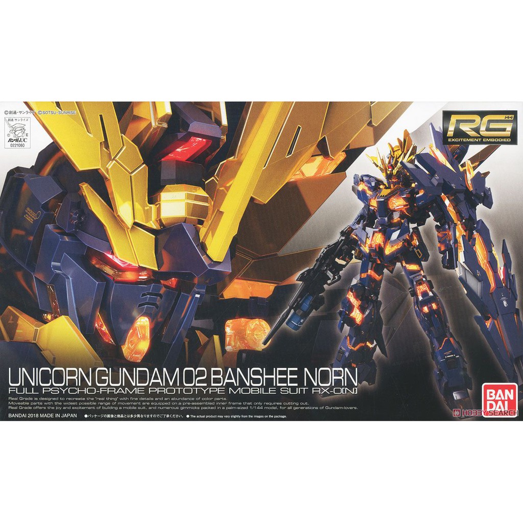 Mô Hình Lắp Ráp Gundam RG 27 Unicorn Gundam 02 Banshee Norn Tỉ Lệ 1/144, Hàng Chính Hãng Bandai - Nhật Bản