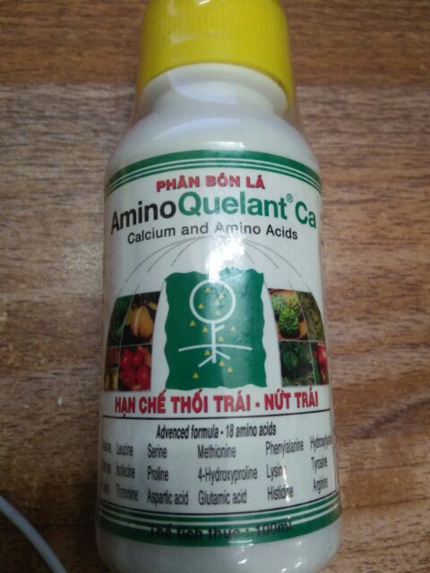 Phân bón Canxi hữu cơ Amino Quelant Ca chai 100 ml hàng Mỹ chống thối trái, nứt trái, kích rễ mạnh