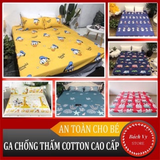 Ga chống thấm COTTON 🎁 FREESHIP 🍑 Ga chống thấm cho bé chính hãng AMANDA cao cấp kháng khuẩn cực kì thoáng mát