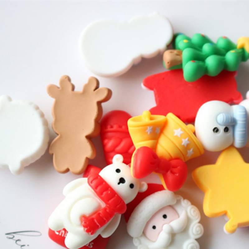 Bộ 10 Dây Buộc Tóc / Điện Thoại Hình Người Tuyết Bằng Nhựa Resin Diy