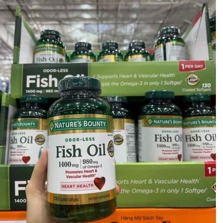 DATE 8.2023 VIÊN UỐNG HỖ TRỢ TIM Fish oil Nature Bounty 130v