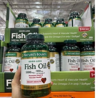 DATE 3.2026 VIÊN UỐNG HỖ TRỢ TIM Fish oil Nature Bounty 130v