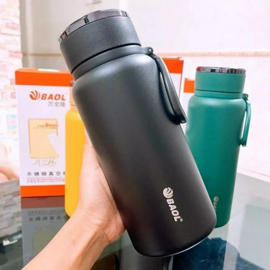 Bình giữ nhiệt nóng lạnh BAOL dung tích 1000ml-1500ml, bình đựng nước lõi inox 304 nắp titan cao cấp sang trọng