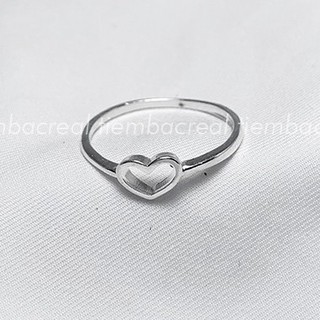 Nhẫn bạc nữ tim thủng thiết kế đơn giản, nhẫn bạc ta đủ size, bảo hành trọn đời, trang suc bac real