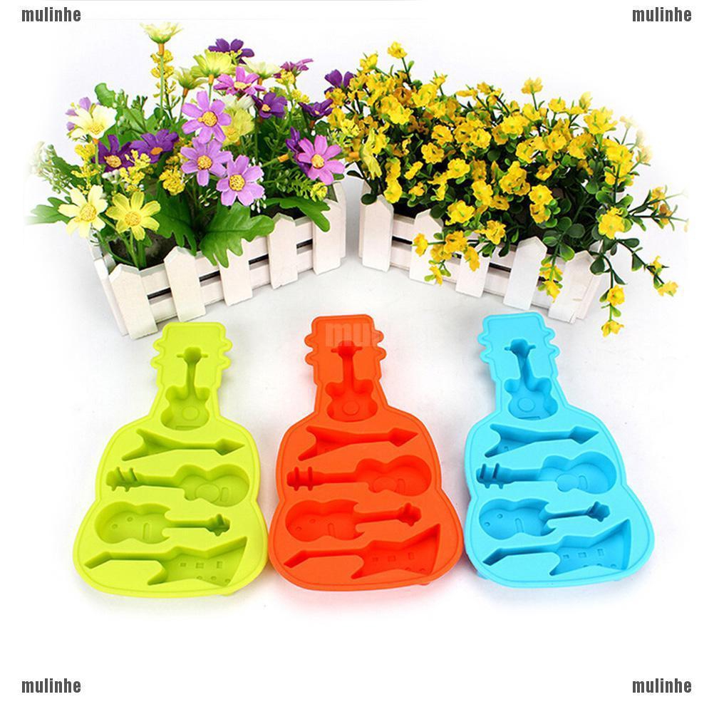 Mul❤ Khuôn Làm Bánh Chất Liệu Silicone Hình Cây Đàn Ghita