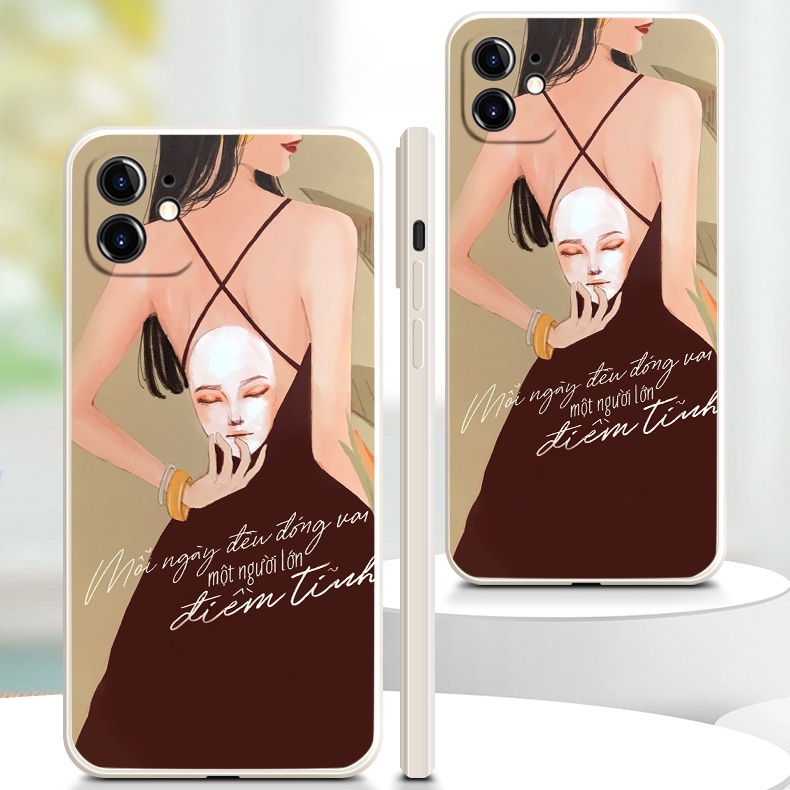 Ốp lưng Iphone 12 mặt nạ cô gái với cuộc sống từ ip 13promax 11 promax 12 pro max 6 6plus 7 plus 8 x xr xsmax
