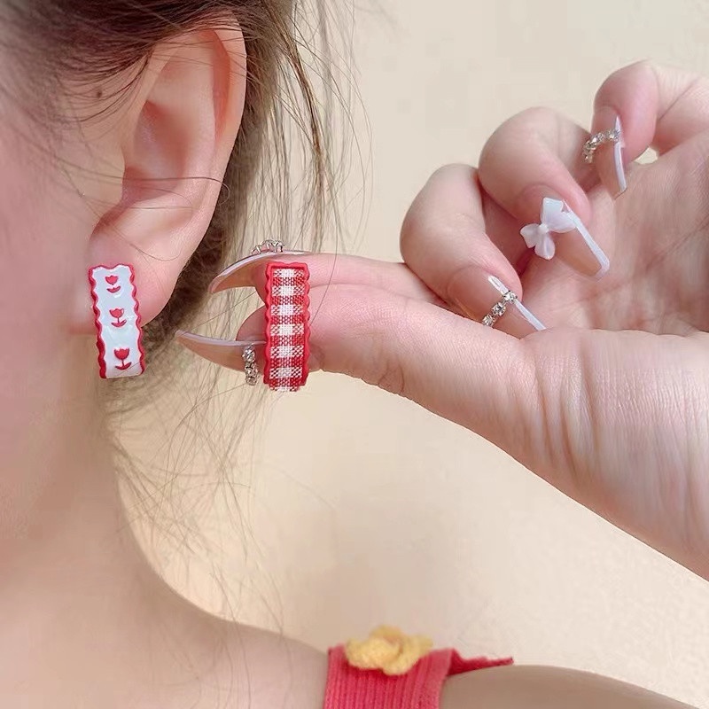 Bông Tai Mạ Bạc 925 Hình Chữ U Kiểu Dáng Mới Lạ Phong Cách Hàn Quốc