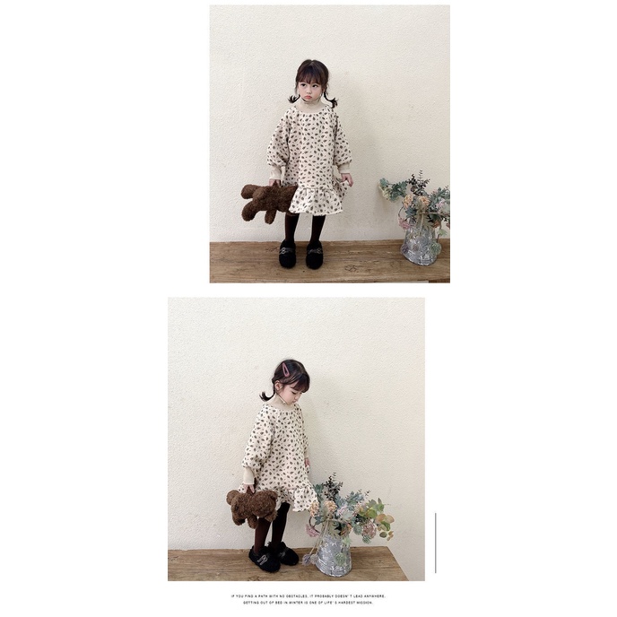 Đầm Công Chúa Vải Lông Cừu Dày In Hoa Thời Trang Thu Đông Cho Bé Gái Gmn 66 2021