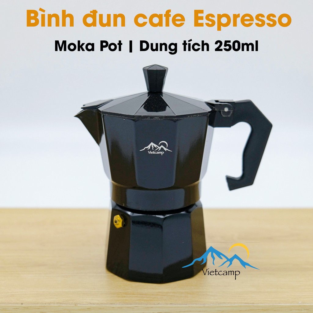Bình đun cafe Espresso siêu tốc Moka Pot - 250ml - màu đen