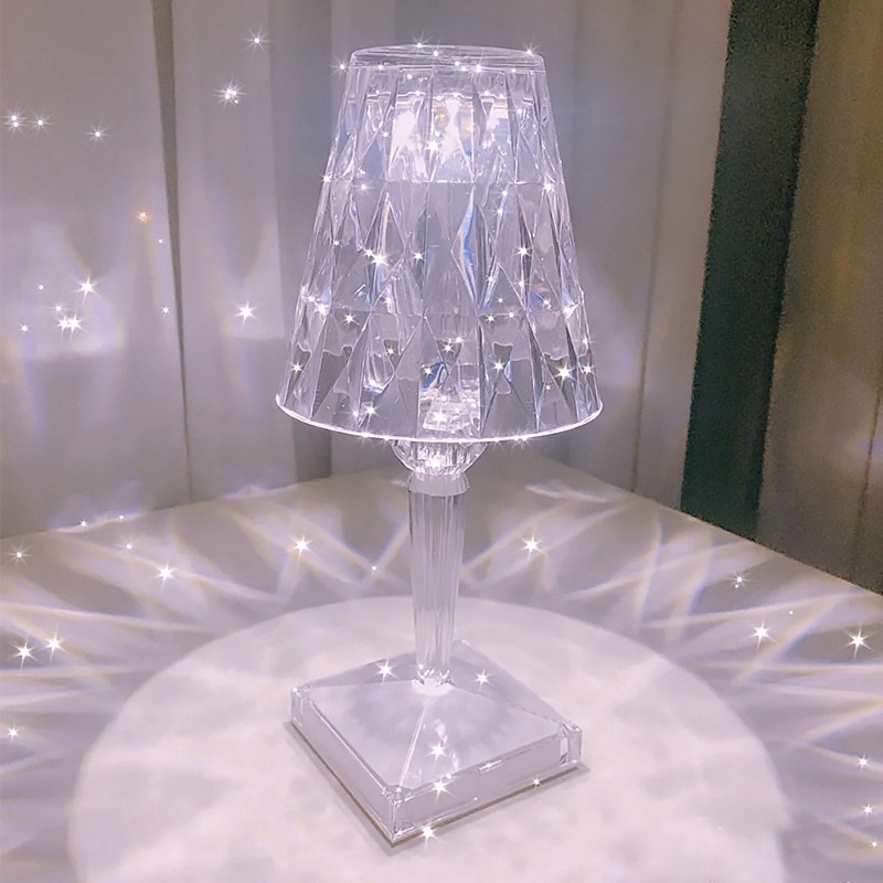 Đèn ngủ 16 màu ánh sáng màu, sạc USB Decor trang trí pha lê cao cấp