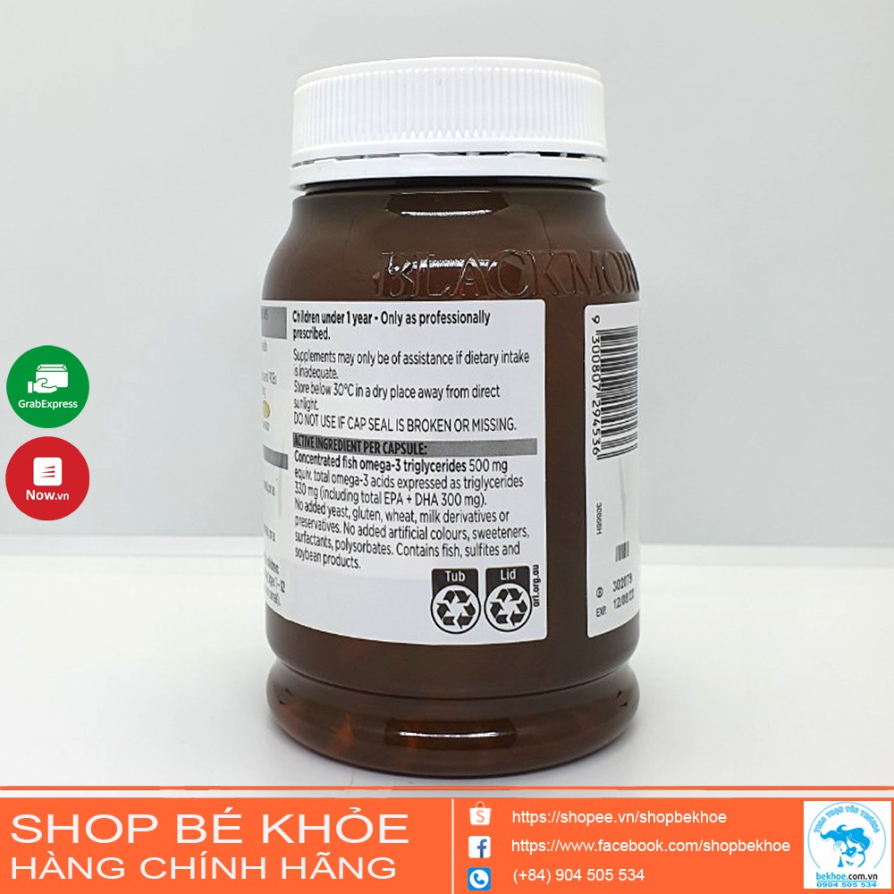 Dầu cá Blackmores Odourless fish oil Mini Caps - Dầu cá không mùi blackmores 400v Úc