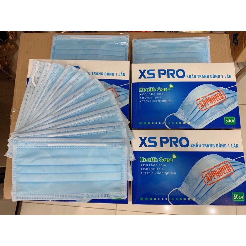 Khẩu trang y tế 4 lớp XS PRO (Hộp 50 cái)