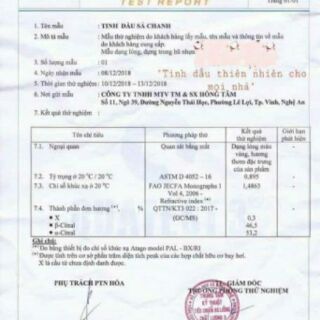 Tinh dầu sả chanh chai 100ml