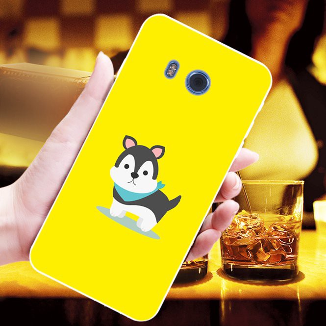 Ốp điện thoại hình chó hoạt hình dễ thương cho HTC M10 U ultra U11 X9 M9 Desire 12 12+/12 Plus