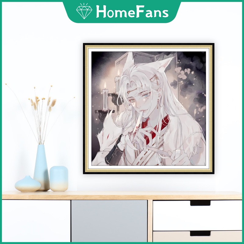 Bộ Tranh Đính Đá 5D Tự Làm 30x30cm / 40x40cm / 50x50cm Hình Bé Trai Anime