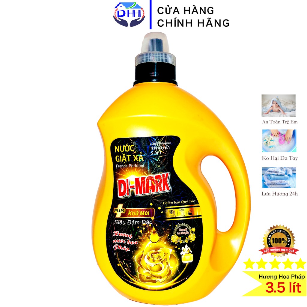 Nước giặt quần áo Cao cấp hương Hoa Pháp Di-mark vàng 3,5lít .Lưu Hương vượt trội