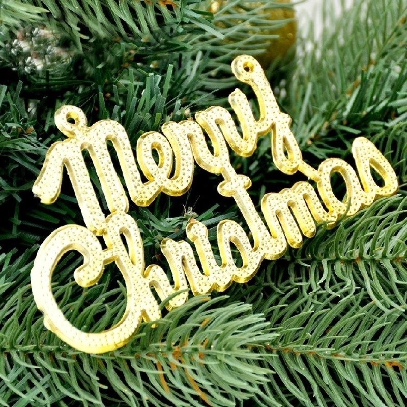 Thẻ treo trang trí giáng sinh hình chữ Merry Christmas