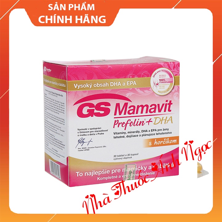 GS Mamavit Prefolin DHA EPA - Bổ sung vitamin,khoáng chất,DHA,EPA cho phụ nữ mang thai hộp 60 viên