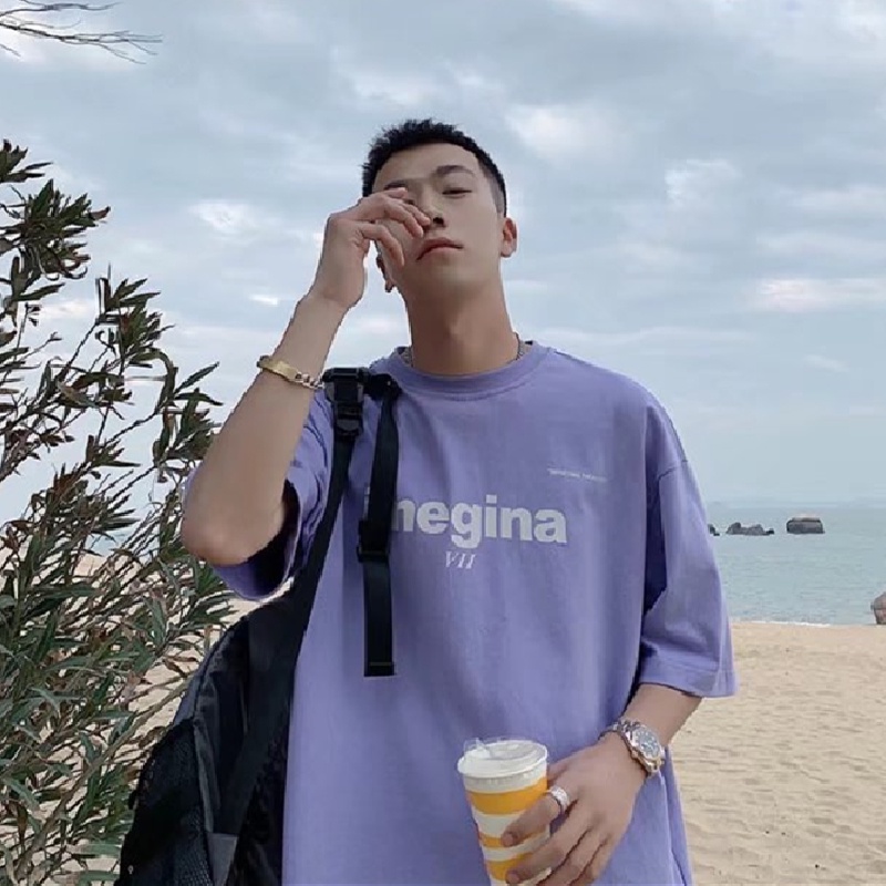 Áo Thun Nam Cổ Tròn Ngắn Tay In Chữ Thời Trang size M-8XL