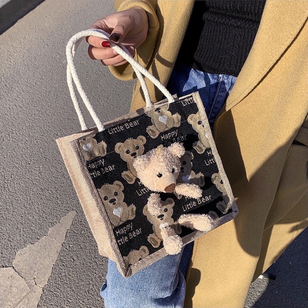 Túi Cói Hình Gấu Bông Siêu Tiện Dụng TÚI XINH TBB20