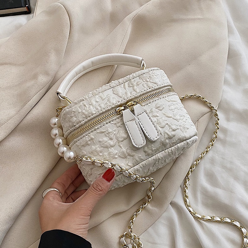 Túi Đeo Vai Có Khóa Kéo Đính Ngọc Trai Thời Trang Cho Nữ